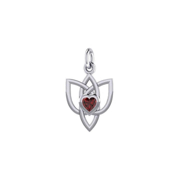 Celtic Knotwork Silver Charm with Heart Gemstone TCM698 - Jewelry